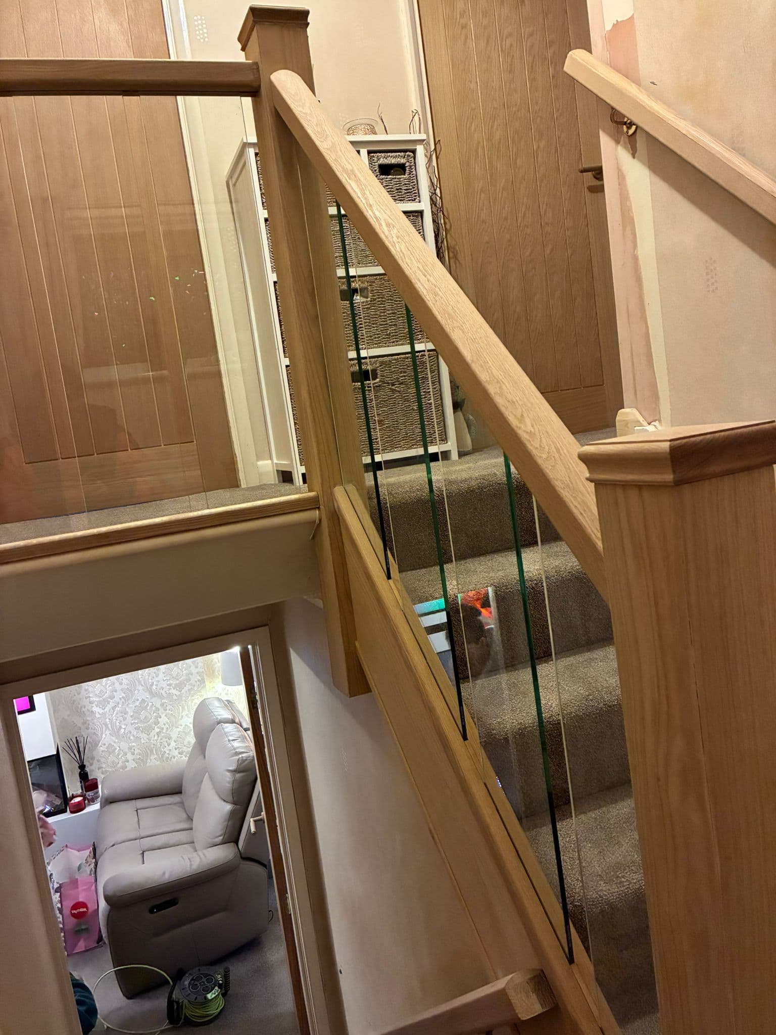 Oak balustrade and fitted joinery