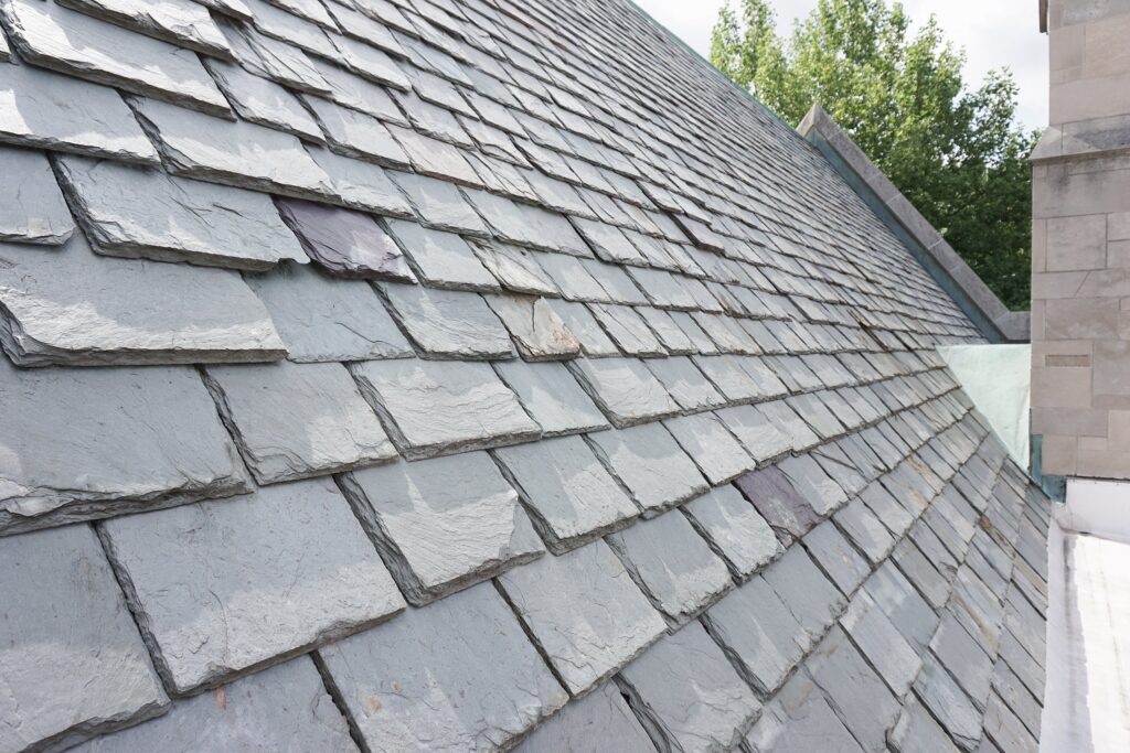 Finished natural slate roof